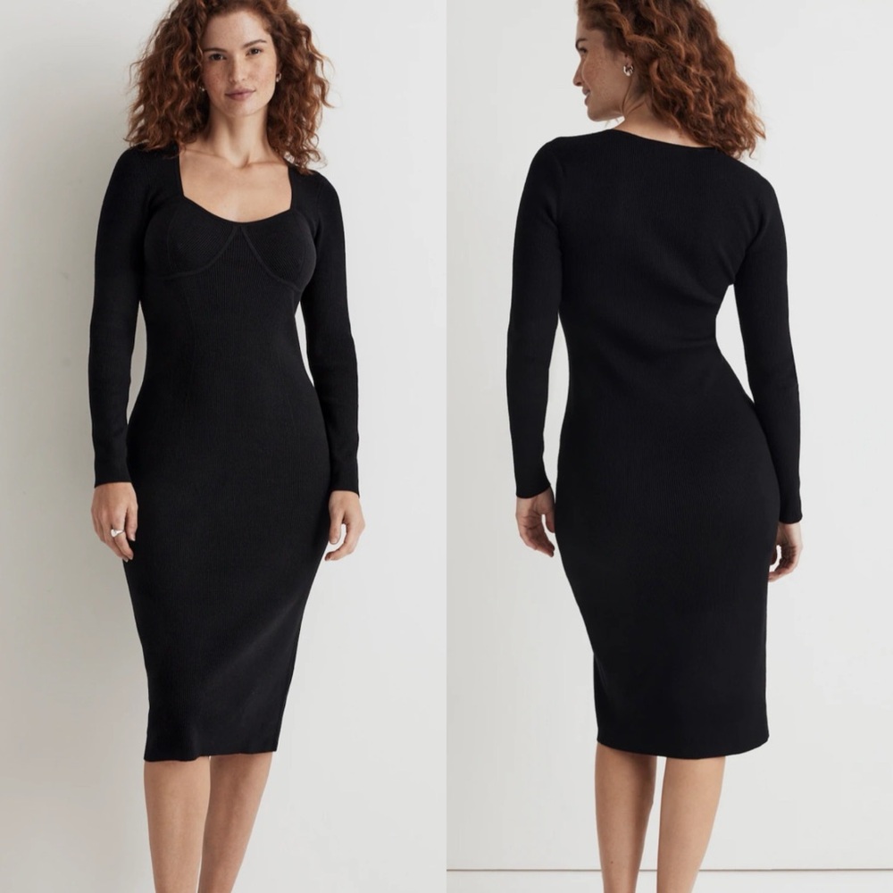 Madewell Long-Sleeve Knit Midi Dress NWT Size Large